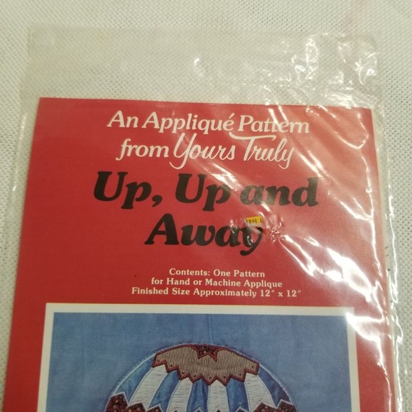 1979 Yours Truly Up Up and Away applique pattern #3023 Sealed PAT029 - Picture 3 of 4